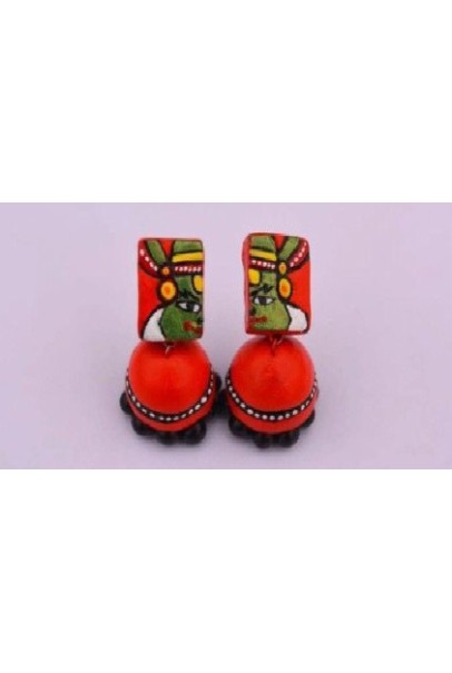 Handpainted Terracotta Jewellery – Ear rings Handpainted Terracotta Jewellery – Ear rings